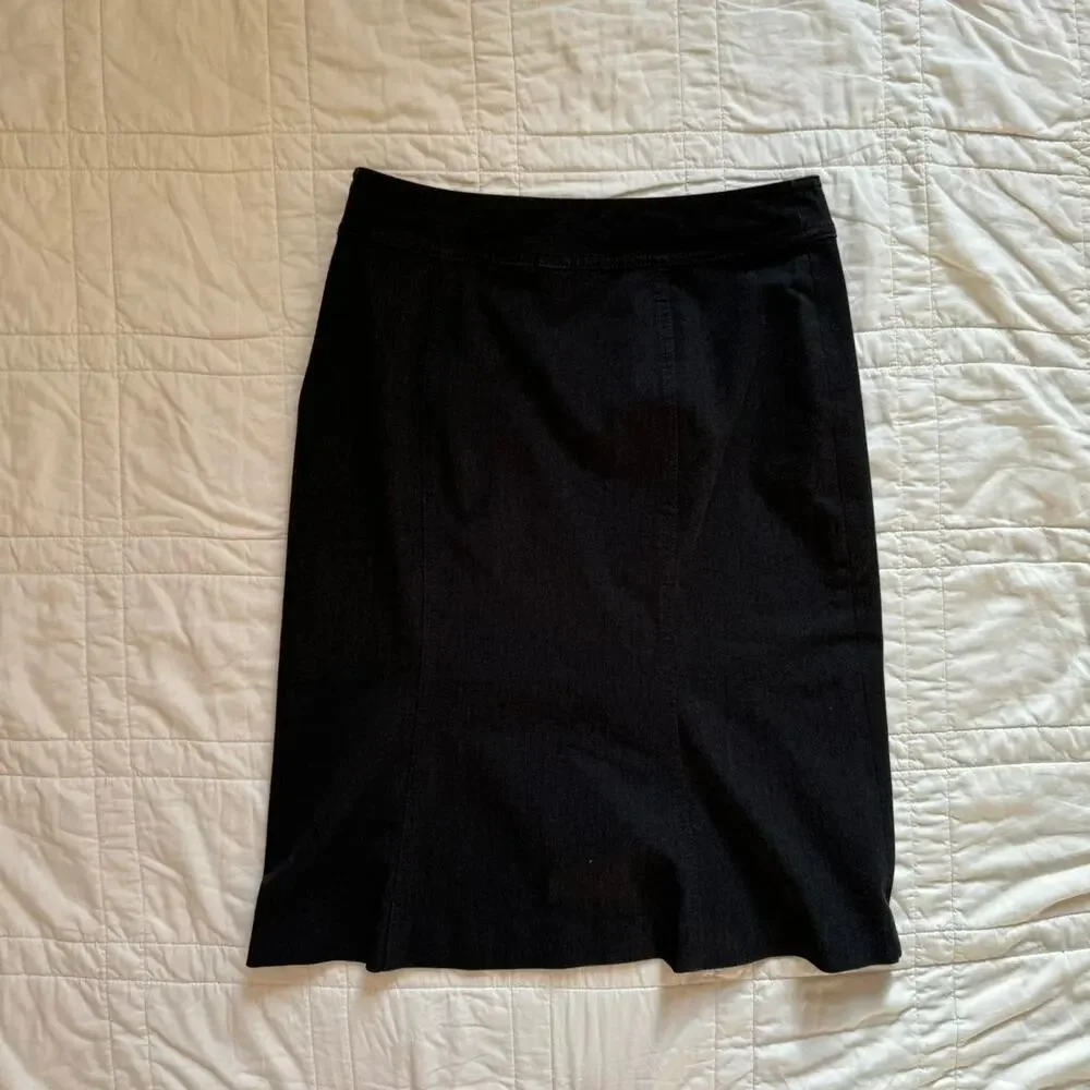 gap‎ midi skirt sz 2 gray stretch Y2k corporate pencil side zip office career